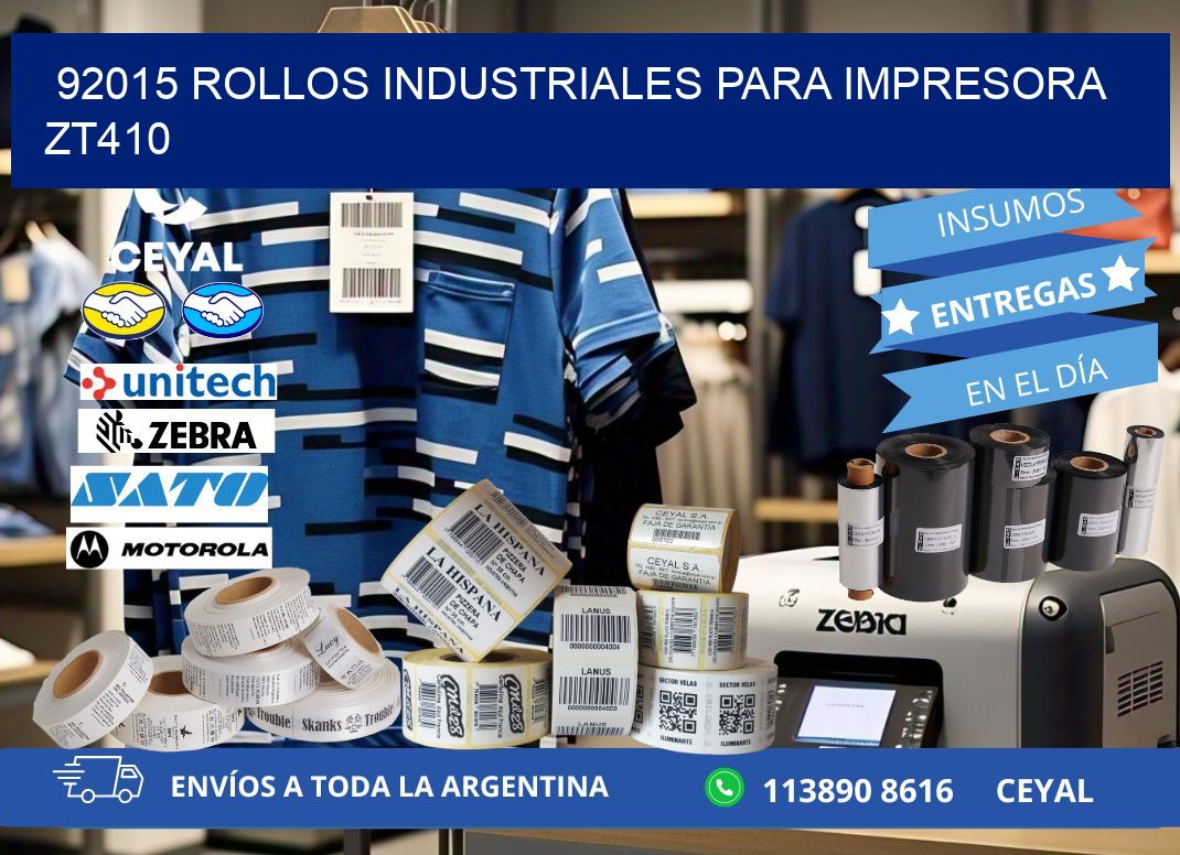 92015 rollos industriales para impresora zt410