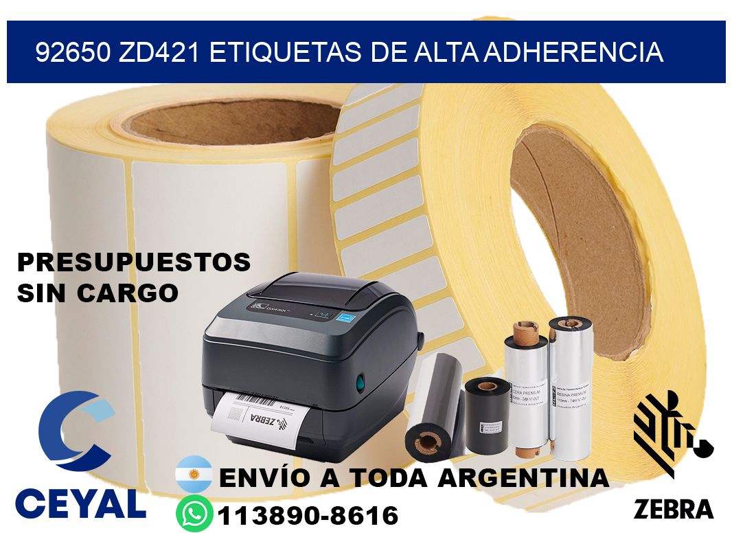 92650 zd421 etiquetas de alta adherencia