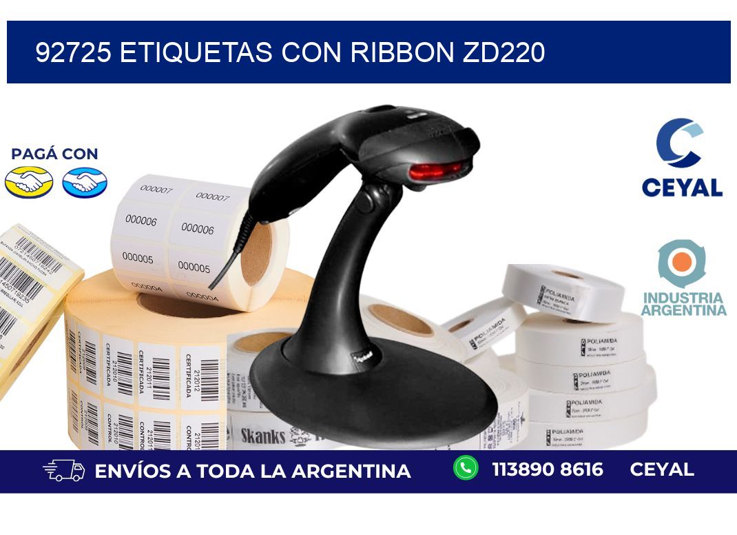 92725 etiquetas con ribbon zd220
