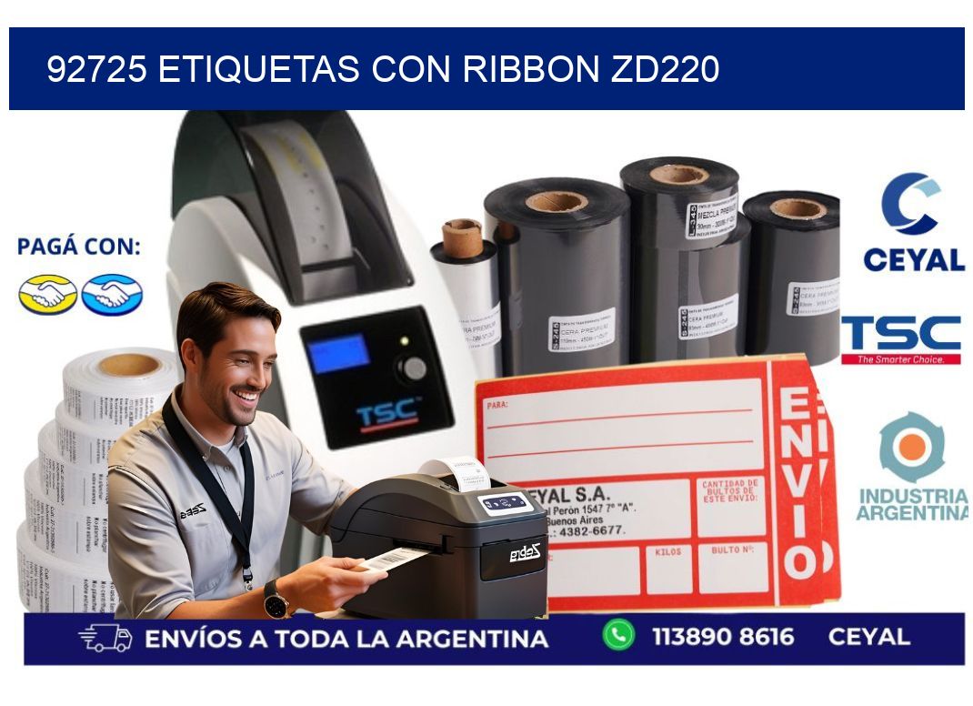 92725 etiquetas con ribbon zd220