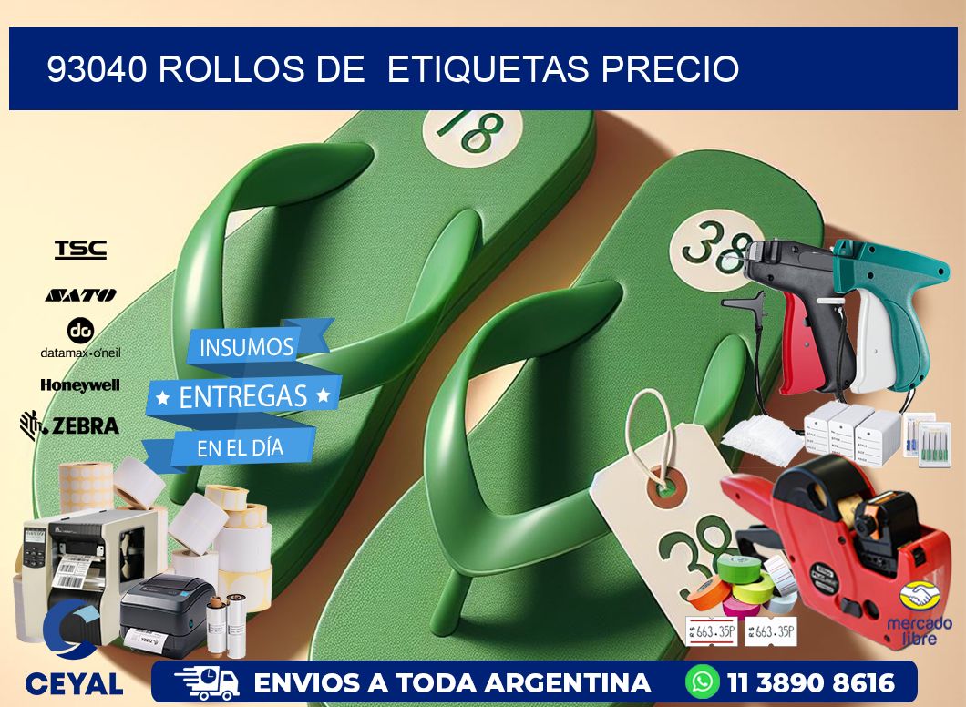 93040 rollos de  etiquetas precio