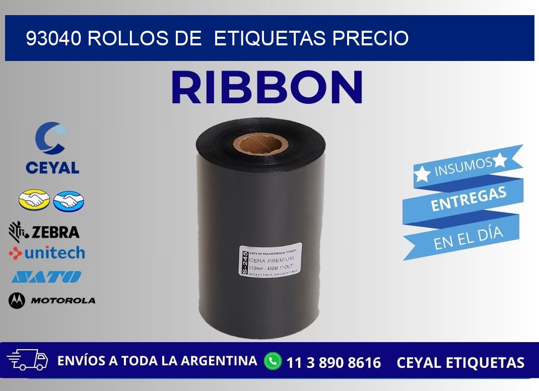 93040 rollos de  etiquetas precio