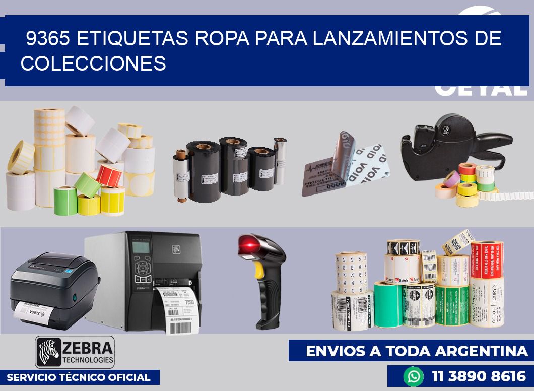 9365 Etiquetas ropa para lanzamientos de colecciones