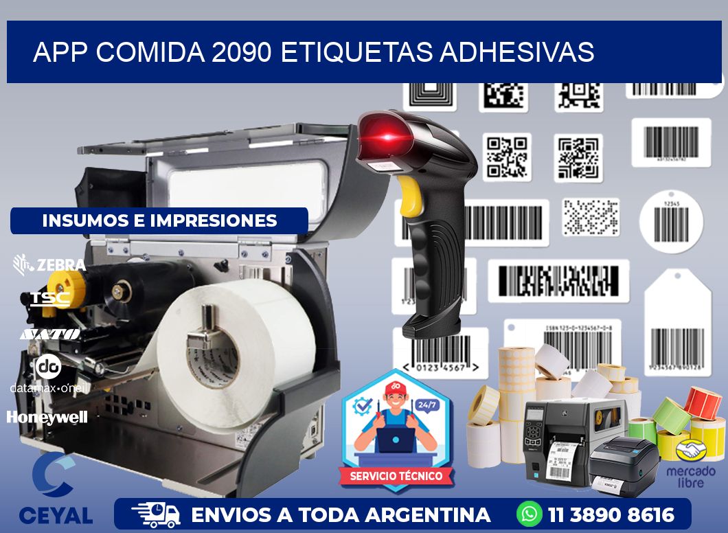 App comida 2090 etiquetas adhesivas