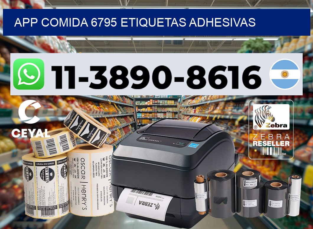 App comida 6795 etiquetas adhesivas