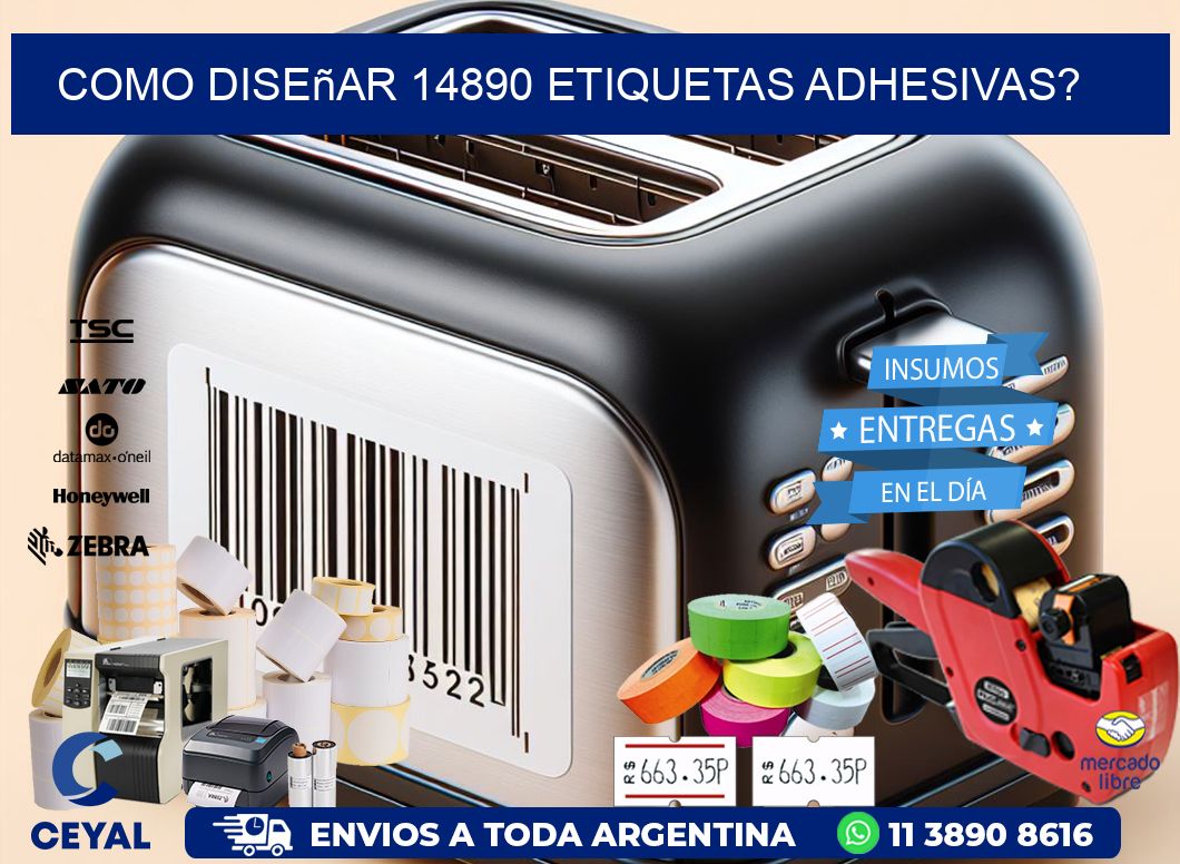 como diseñar 14890 etiquetas adhesivas?