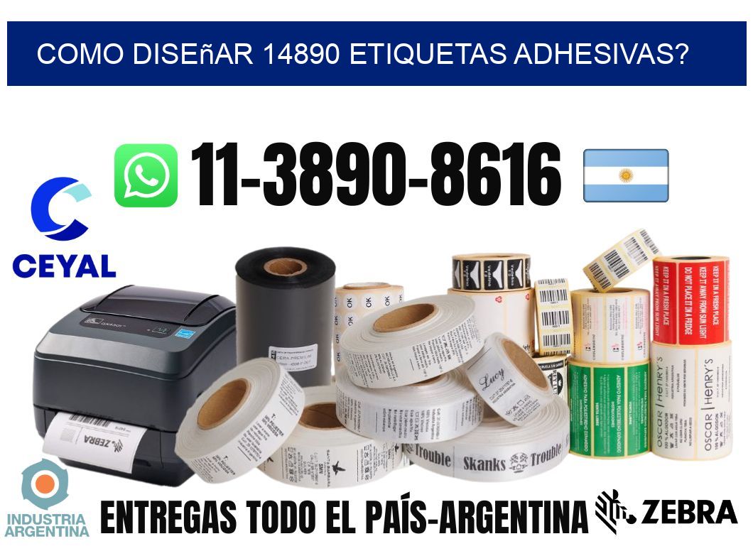 como diseñar 14890 etiquetas adhesivas?