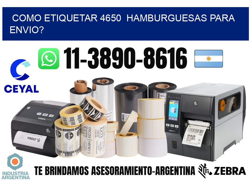 como etiquetar 4650  hamburguesas para envio?