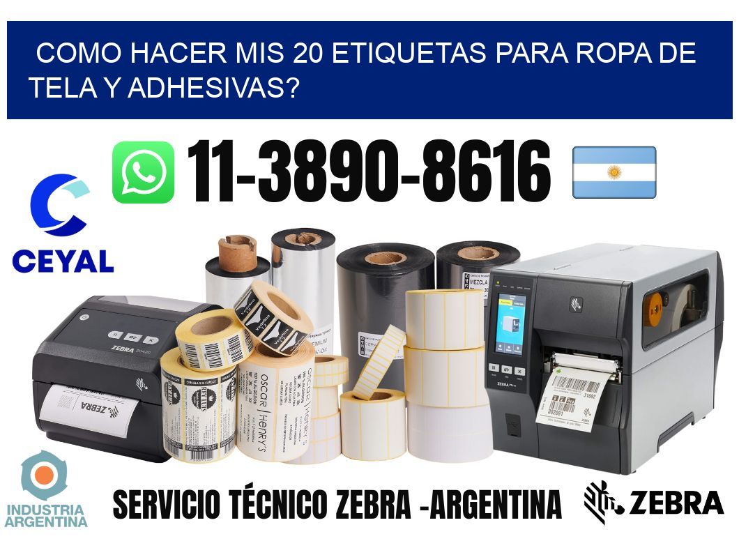 como hacer mis 20 etiquetas para ropa de tela y adhesivas?