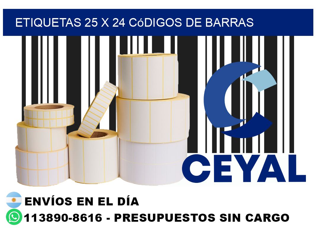 etiquetas 25 x 24 códigos de barras
