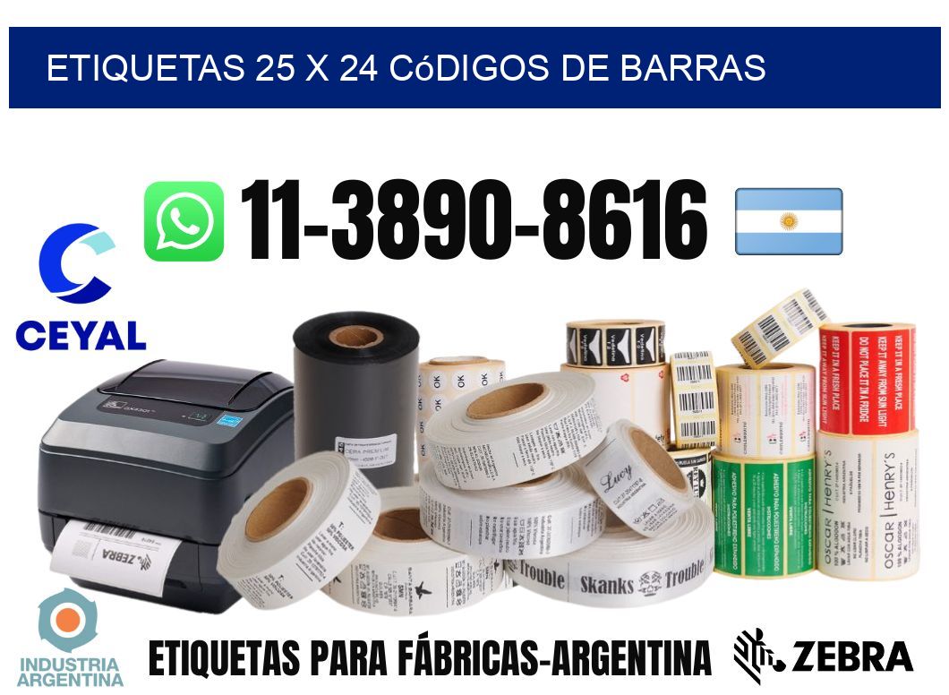 etiquetas 25 x 24 códigos de barras