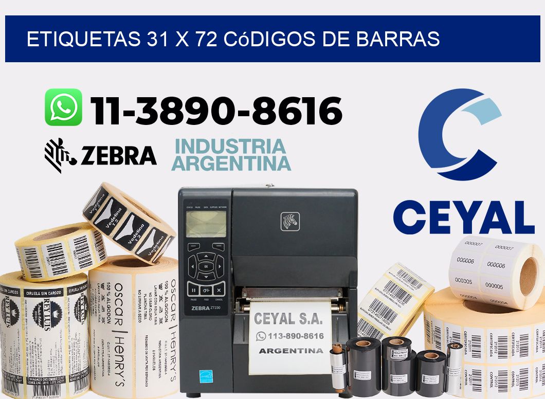 etiquetas 31 x 72 códigos de barras