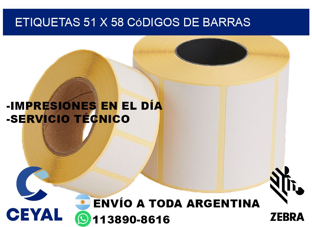 etiquetas 51 x 58 códigos de barras