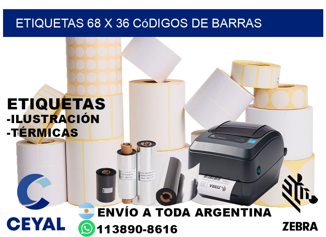 etiquetas 68 x 36 códigos de barras