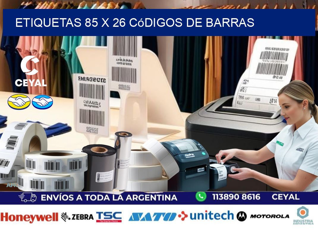 etiquetas 85 x 26 códigos de barras