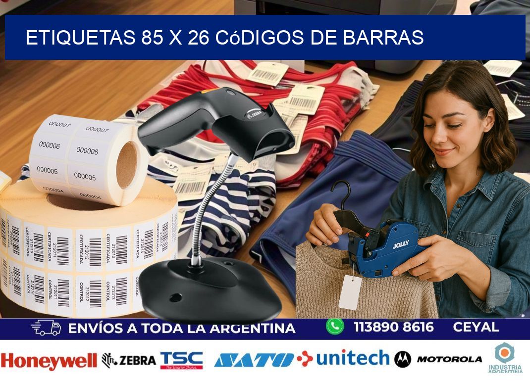 etiquetas 85 x 26 códigos de barras