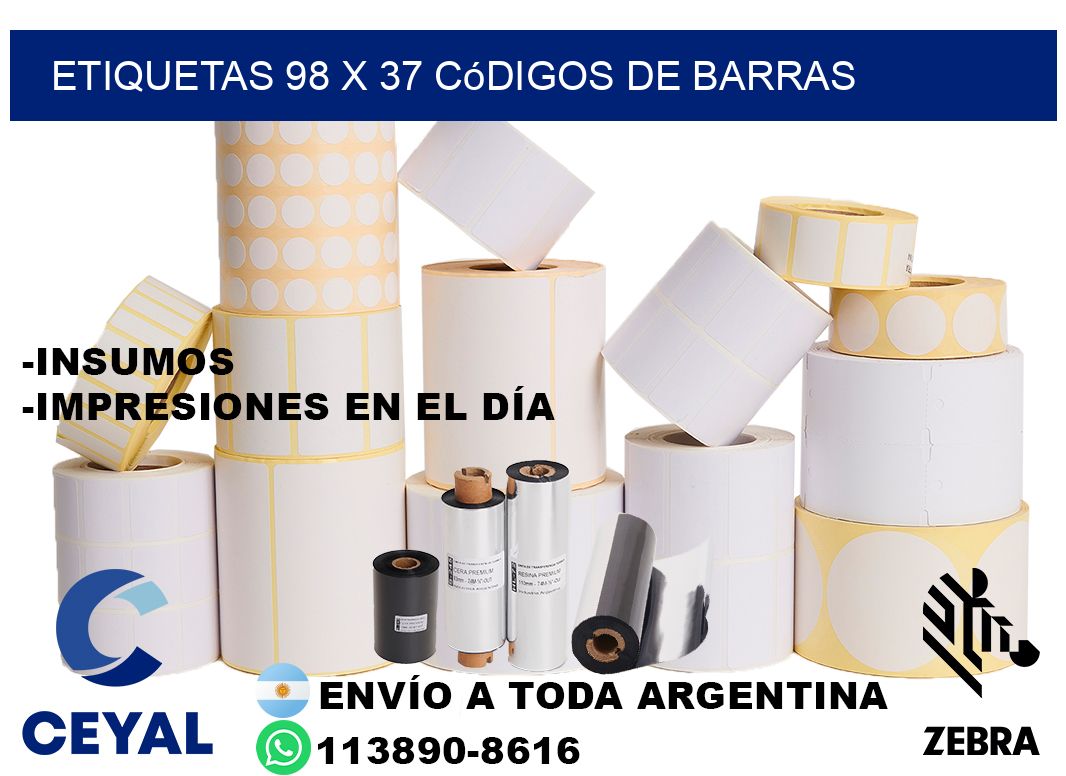 etiquetas 98 x 37 códigos de barras