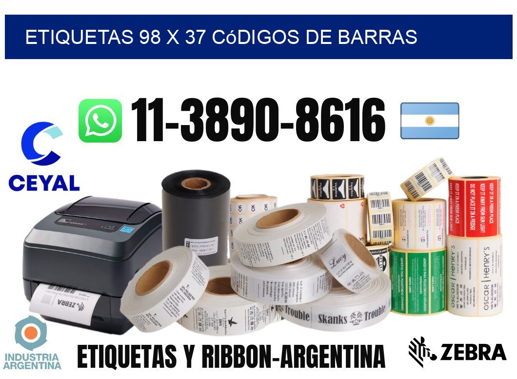 etiquetas 98 x 37 códigos de barras