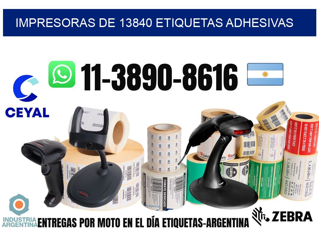 impresoras de 13840 etiquetas adhesivas