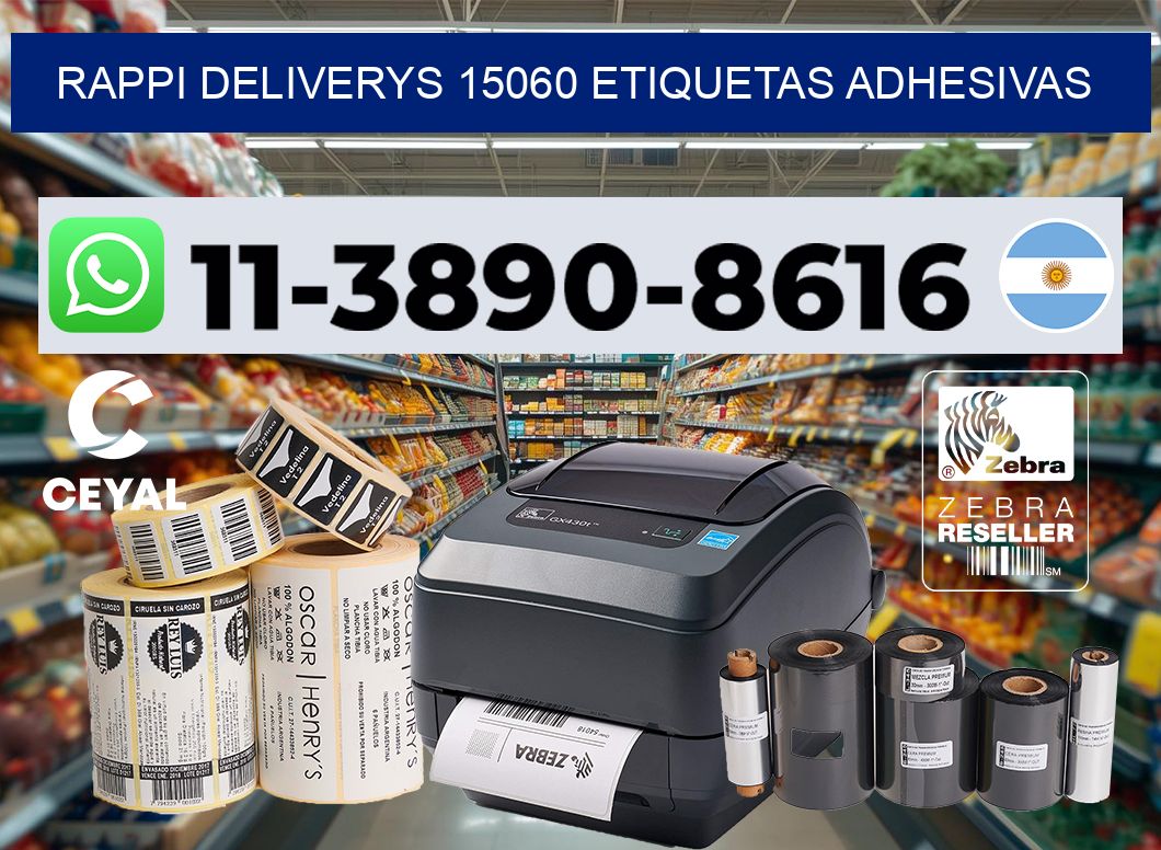 rappi deliverys 15060 etiquetas adhesivas
