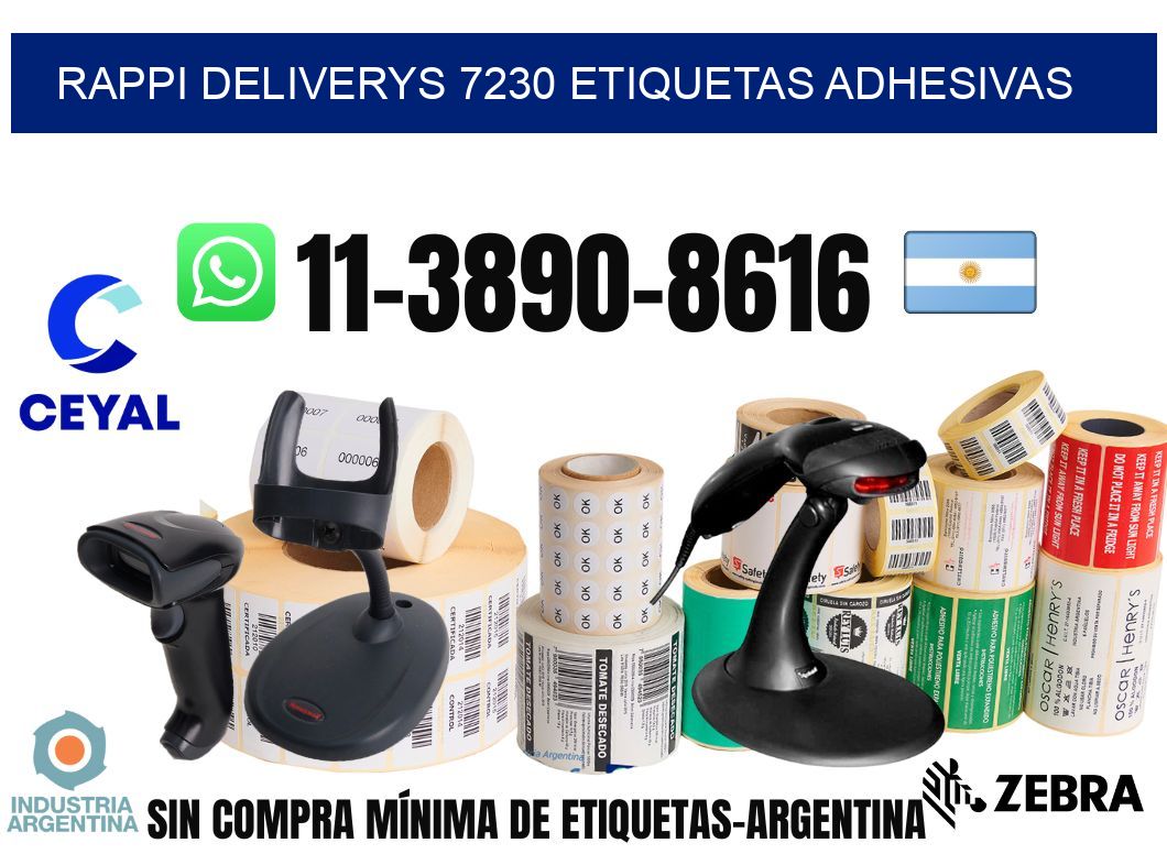 rappi deliverys 7230 etiquetas adhesivas