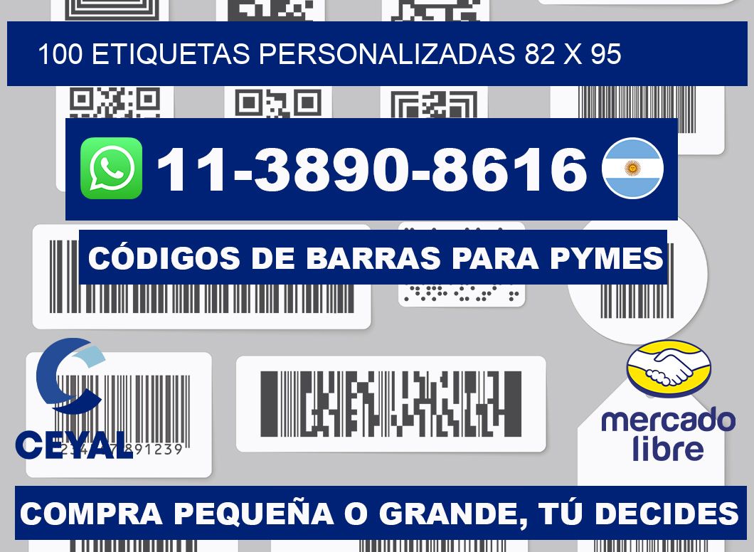 100 ETIQUETAS PERSONALIZADAS 82 x 95