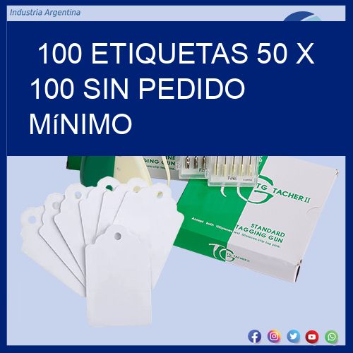100 etiquetas 50 x 100 Sin pedido mínimo