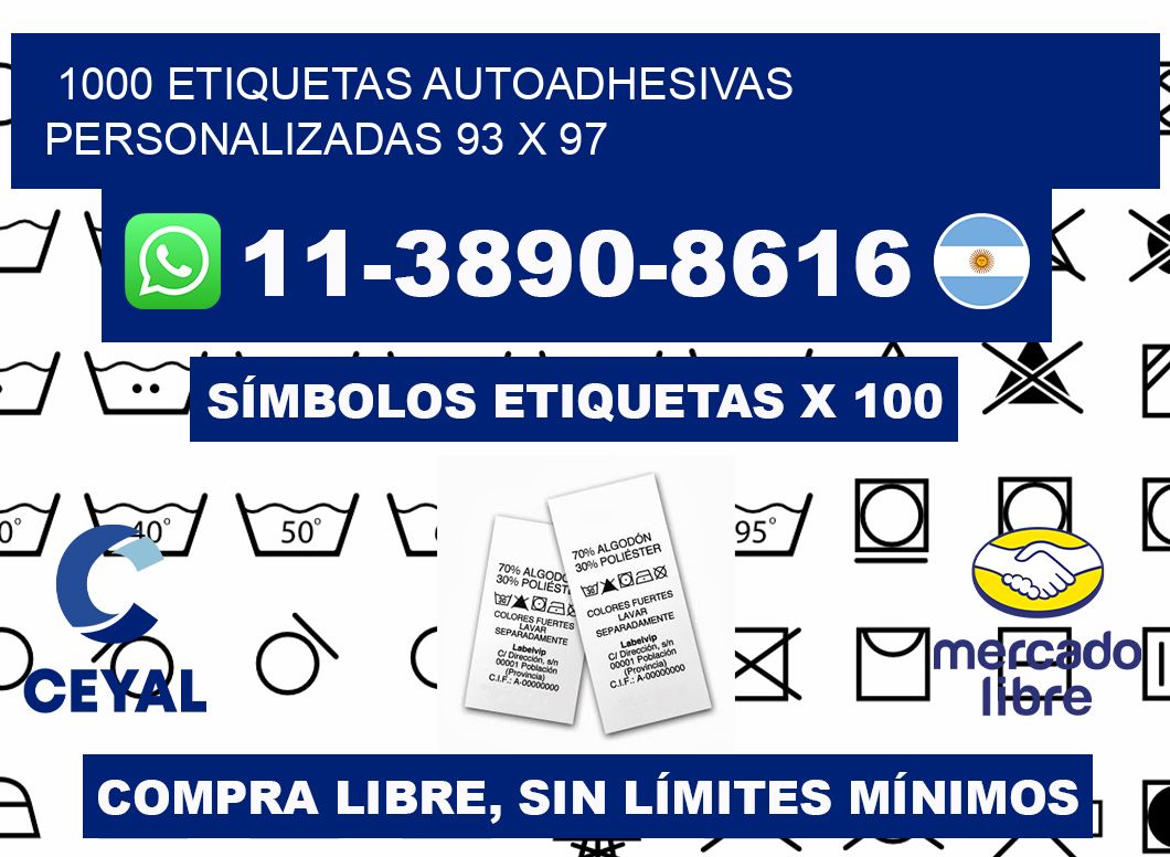 1000 Etiquetas autoadhesivas personalizadas 93 x 97