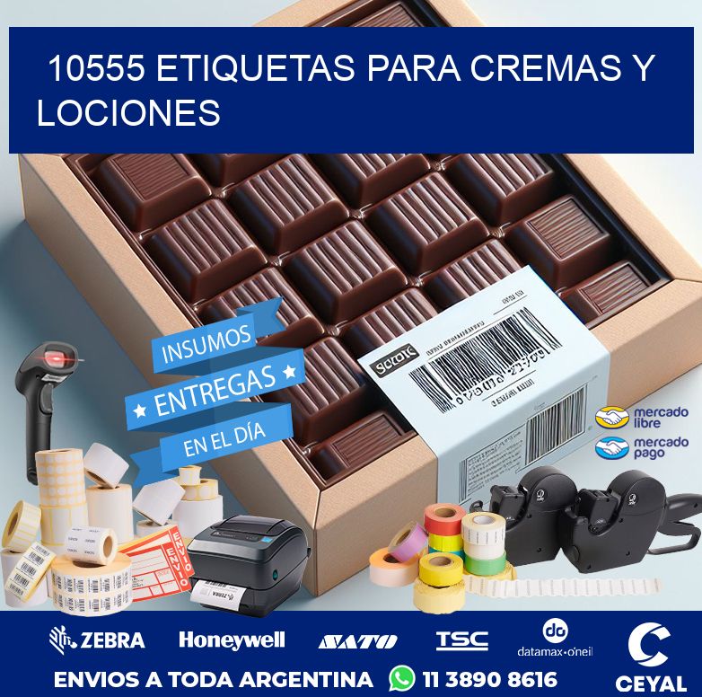 10555 Etiquetas para cremas y lociones