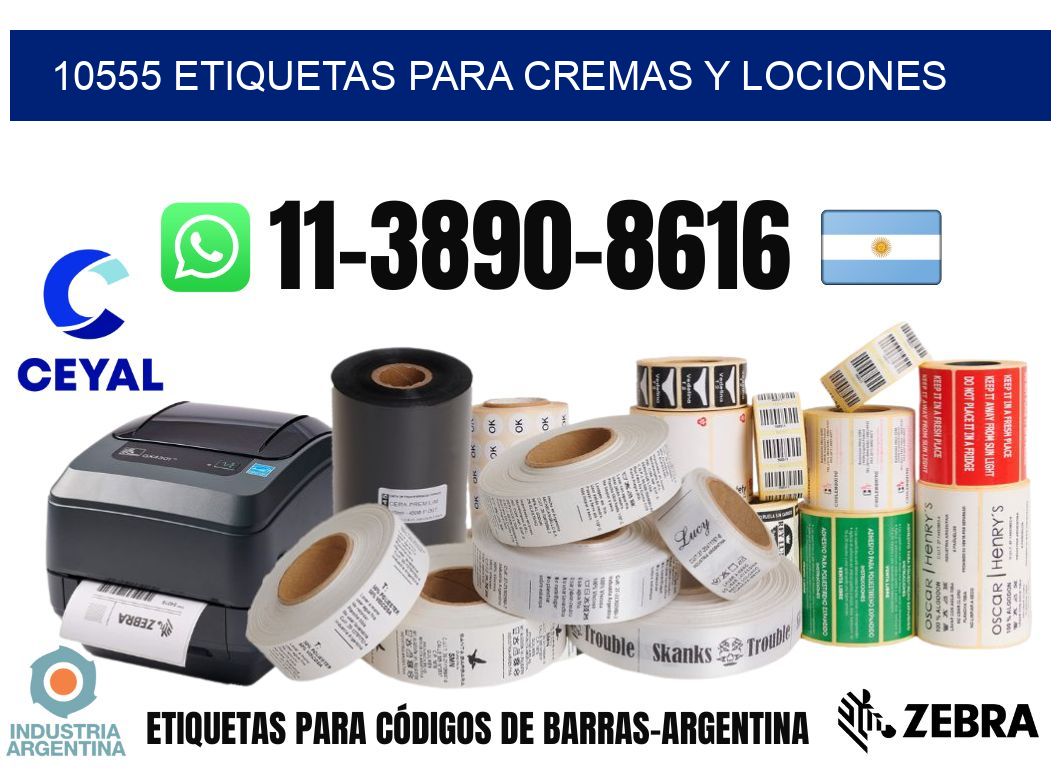 10555 Etiquetas para cremas y lociones