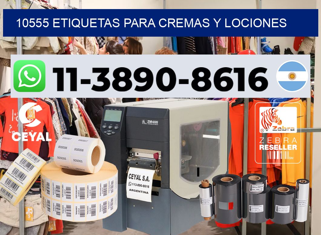 10555 Etiquetas para cremas y lociones