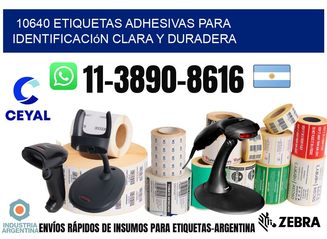 10640 Etiquetas adhesivas para identificación clara y duradera