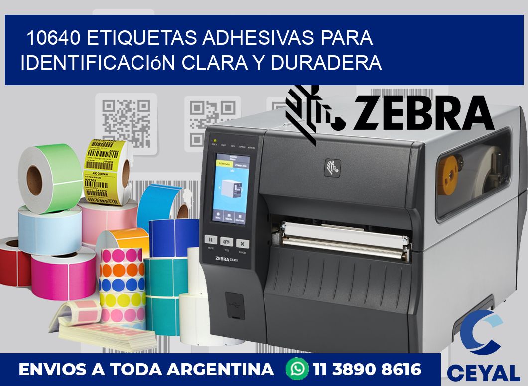 10640 Etiquetas adhesivas para identificación clara y duradera