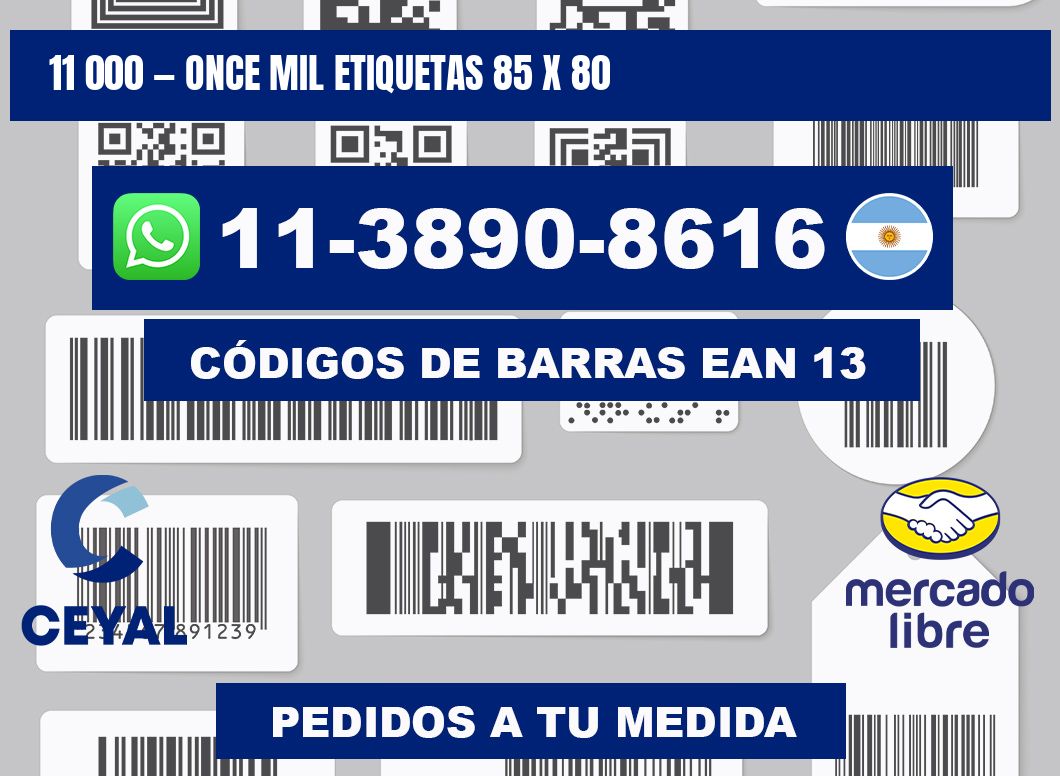 11 000 — once mil etiquetas 85 x 80