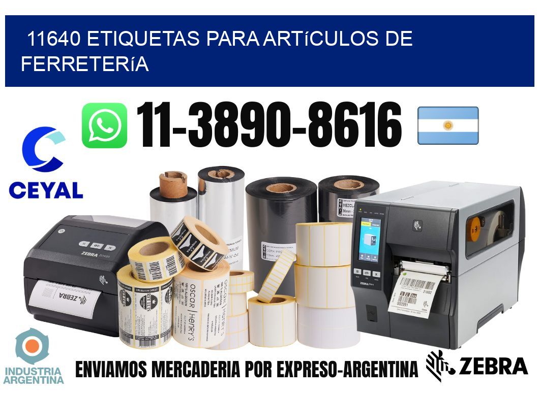 11640 Etiquetas para artículos de ferretería