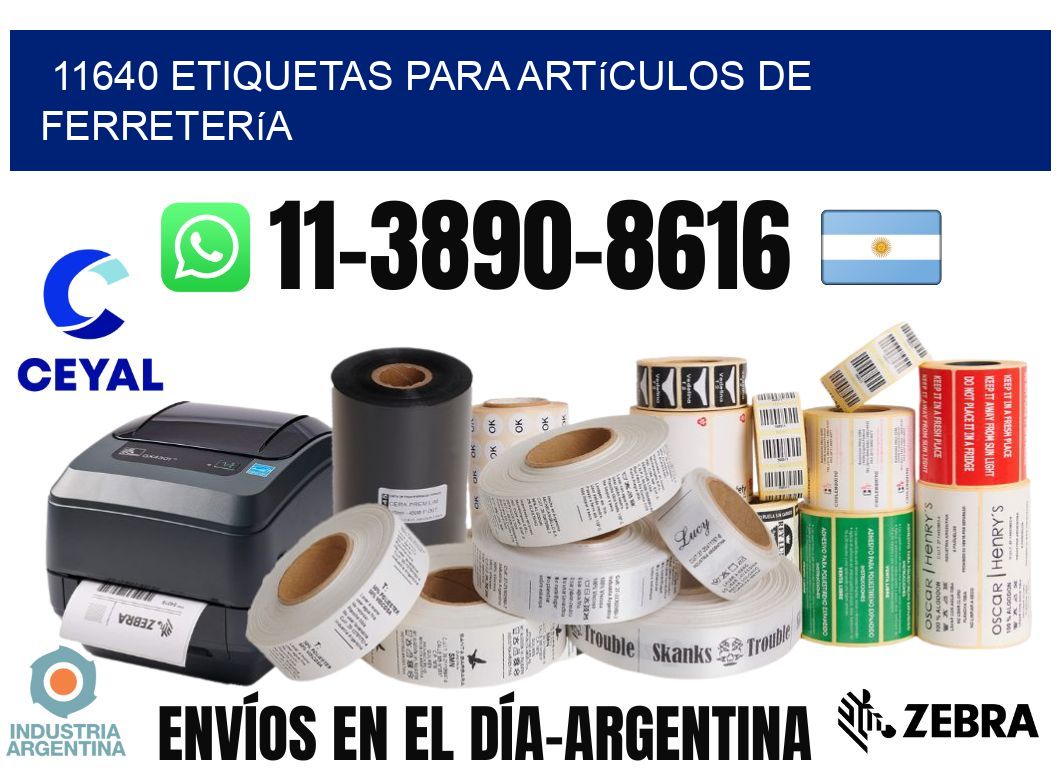 11640 Etiquetas para artículos de ferretería