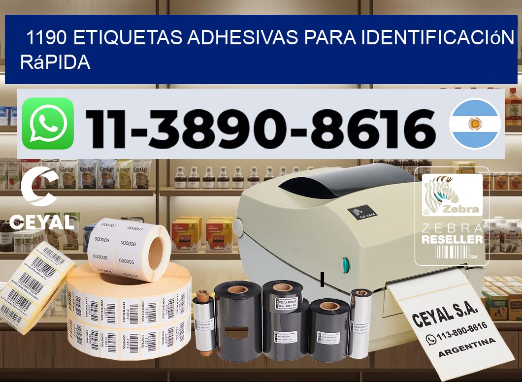 1190 Etiquetas adhesivas para identificación rápida