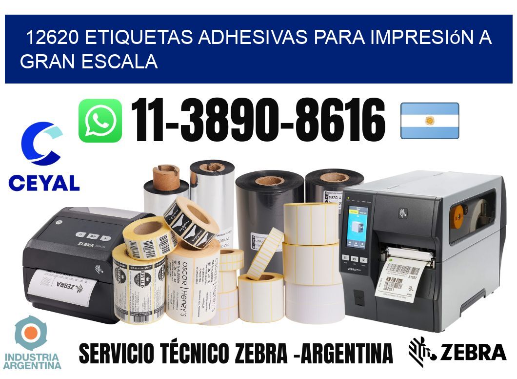 12620 Etiquetas adhesivas para impresión a gran escala
