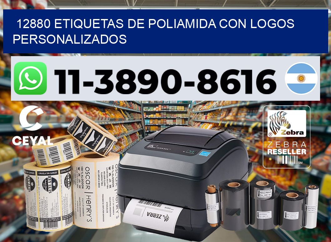 12880 Etiquetas de poliamida con logos personalizados