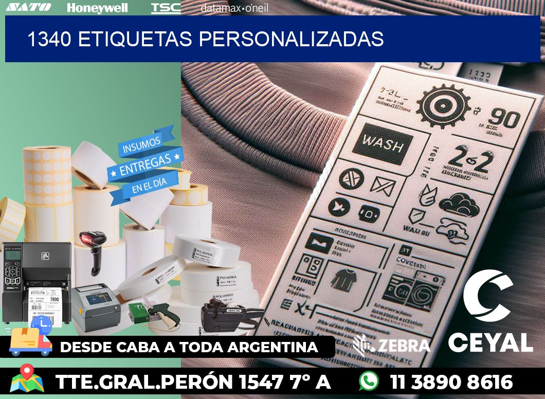 1340 etiquetas personalizadas