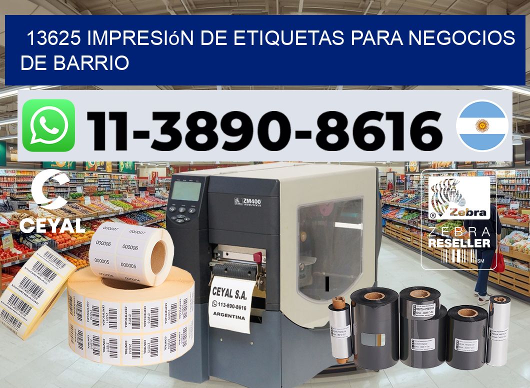 13625 Impresión de etiquetas para negocios de barrio
