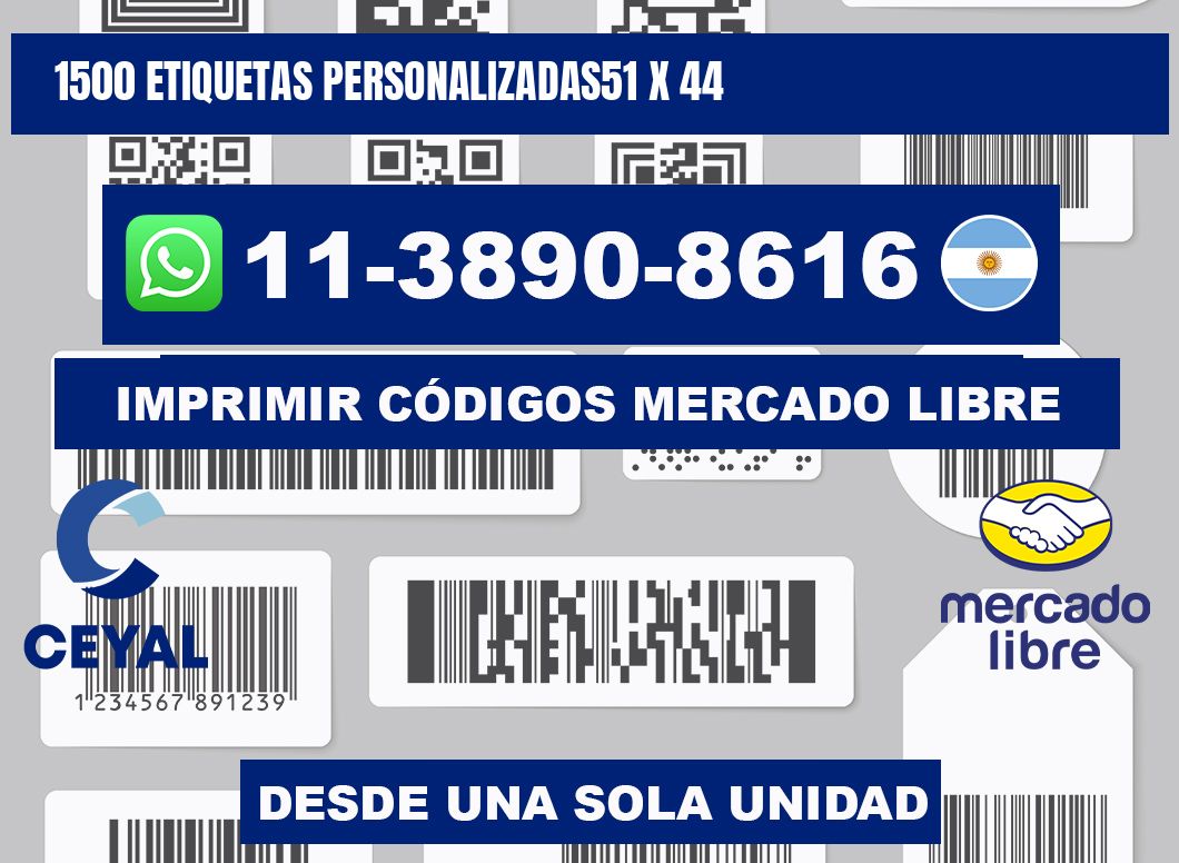 1500 ETIQUETAS PERSONALIZADAS51 x 44