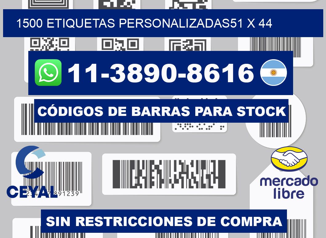 1500 ETIQUETAS PERSONALIZADAS51 x 44