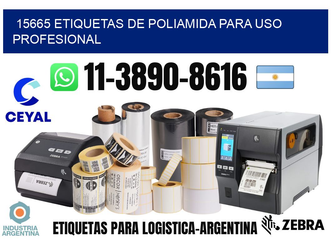 15665 Etiquetas de poliamida para uso profesional