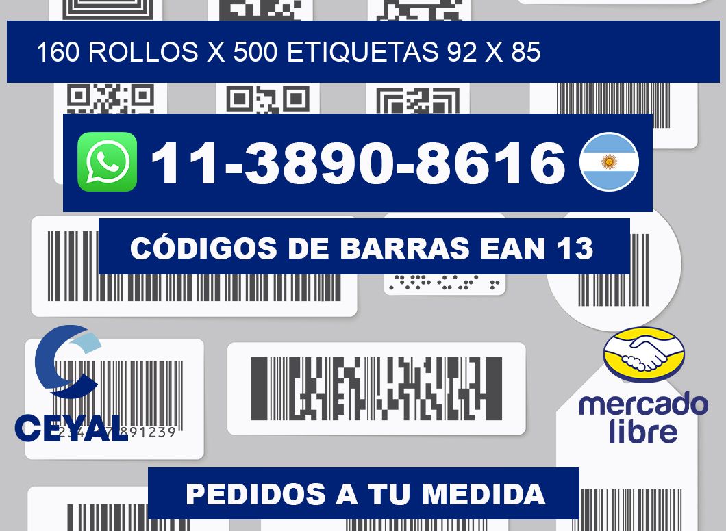 160 rollos x 500 etiquetas 92 x 85