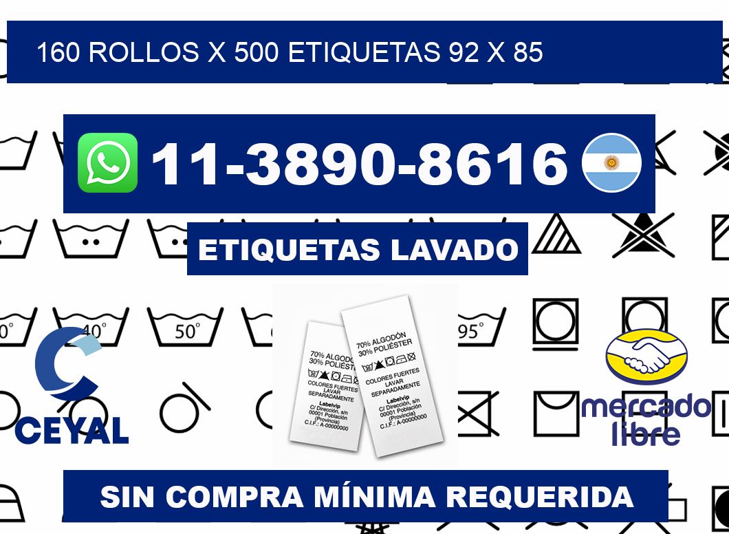 160 rollos x 500 etiquetas 92 x 85