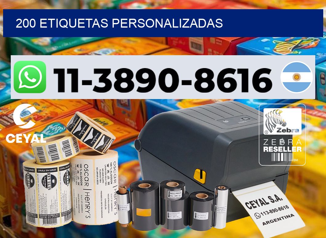 200 etiquetas personalizadas