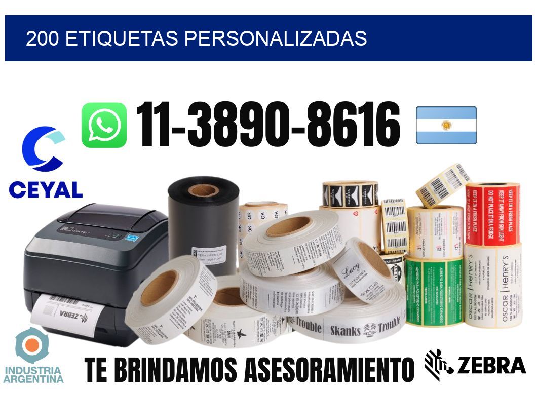 200 etiquetas personalizadas