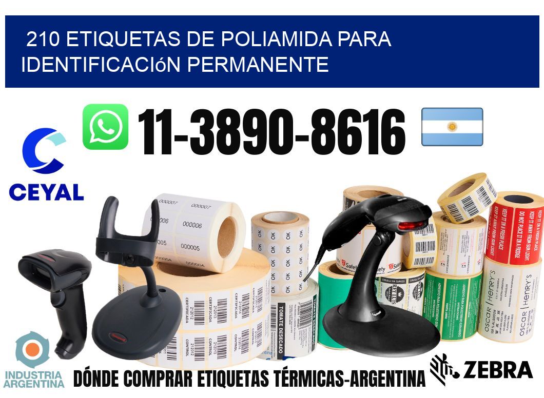 210 Etiquetas de poliamida para identificación permanente