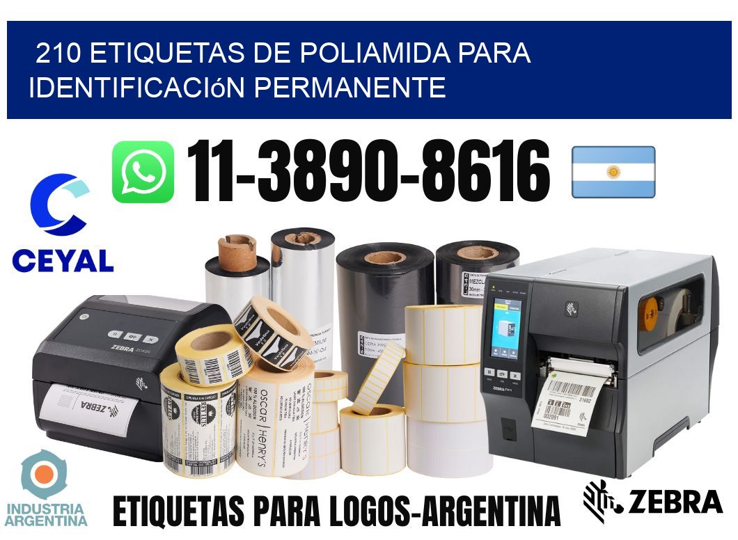 210 Etiquetas de poliamida para identificación permanente